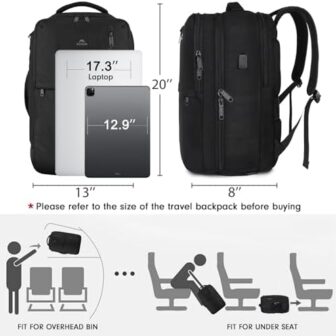MATEIN Carry on Backpack, 40L Flight Approved Large Travel Laptop Back... - Image 6