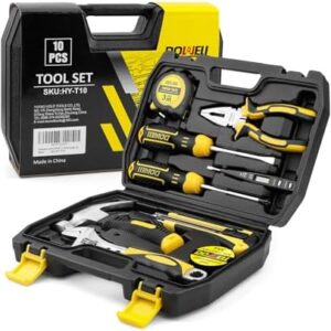 DOWELL 10 Piece Small Tool Kit,Mini Portable Tool Set,Home Repair Hand…