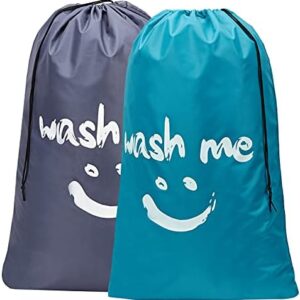 HOMEST 2 Pack XL Wash Me Travel Laundry Bag, Dirty Clothes Organizer, …