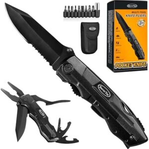 RoverTac Pocket Knife Tactical Folding Knife Multi Tool Survival Campi…