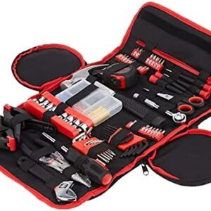 86-Piece Household Hand Tool Set with Roll-Up Bag – Tool Kit with Scre…