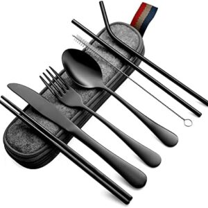 DEVICO Portable Utensils, Travel Camping Cutlery Set, 8-Piece includin…