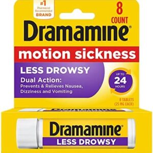 Dramamine All Day Less Drowsy, Motion Sickness Relief, 8 Count