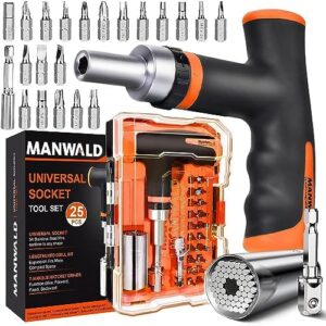 Universal Socket Tool Set, Ratcheting T-Handle Screwdriver Set with Po…