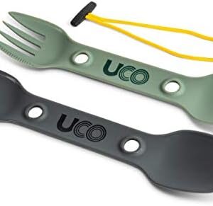 UCO Utility Spork 3-in-1 Combo Spoon-Fork-Knife Utensil, 2-Pack, Gold/…