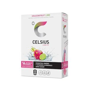 CELSIUS® On-the-Go Powder Sticks Dragonfruit Lime, Essential Energy 2….