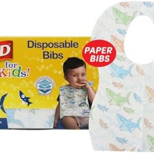 Glad for Kids Shark Disposable Paper Bibs with Crumb Catcher for Feedi…