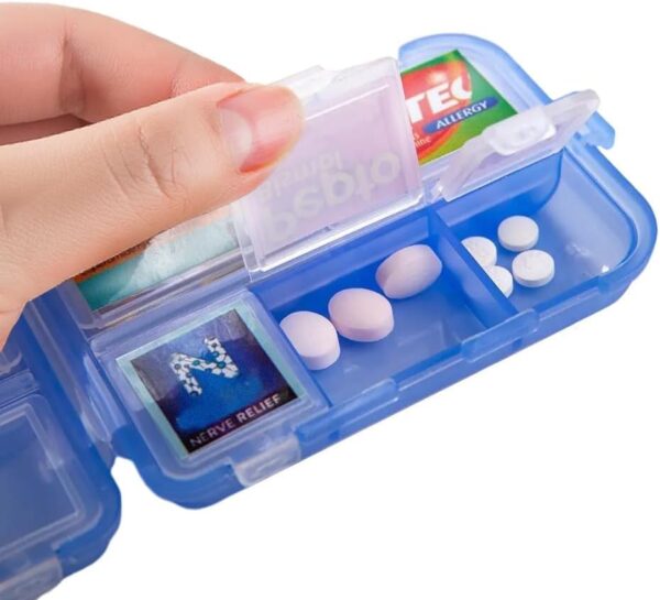 Pill Organizer with Medicine Labels Travel Daily Pill Container Mini M... - Image 7