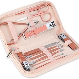 Nail Clippers and Beauty Tool Portable Set, Rose Gold Martensitic Stai…