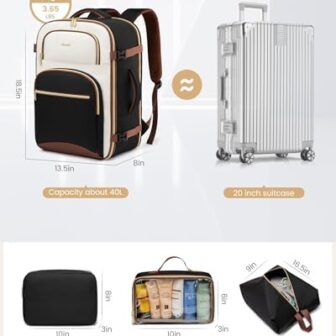 LOVEVOOK Travel Essentials Carry on Backpack 40L Travel Backpack for W... - Image 5