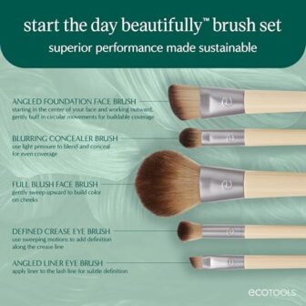 EcoTools Makeup Brush Set for Eyeshadow, Foundation, Blush, and Concea... - Image 2