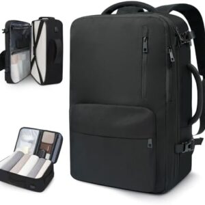 35L Travel Backpack | 180° All-Open Design | Multi-Pockets | Airline A…